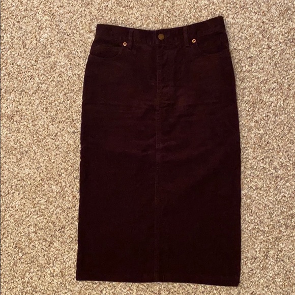 Muji Dresses & Skirts - Corduroy mid length, fitted skirt